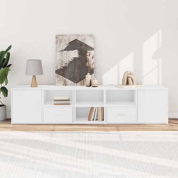 vidaXL Hörnskåp vit 200x40x45 cm konstruerat trä