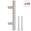 vidaXL Sk&aring;phandtag 10 st silver 64 mm rostfritt st&aring;l