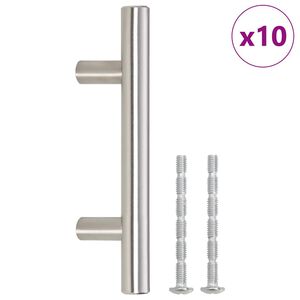 vidaXL Sk&aring;phandtag 10 st silver 64 mm rostfritt st&aring;l