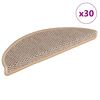 vidaXL Trappmattor sj&auml;lvh&auml;ftande sisal-look 30 st 56x17x3 cm ljusbeige