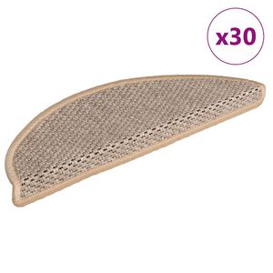 vidaXL Trappmattor sj&auml;lvh&auml;ftande sisal-look 30 st 56x17x3 cm ljusbeige