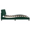 vidaXL Bed Frame with LED without Mattress Dark Green 200x200 cm Velvet