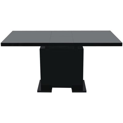 vidaXL Förlängningsbart matbord högglans svart