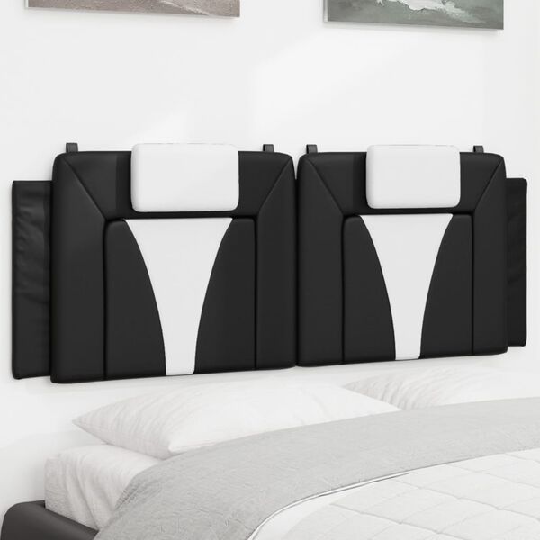 vidaXL Headboard Cushion "Viana" Black and White 120 cm Faux Leather