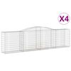 vidaXL Gabioner b&aring;gformade 4 st 400x50x100/120 cm galvaniserat j&auml;rn