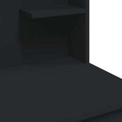 vidaXL Sminkbord med LED svart 96x40x142 cm