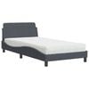 vidaXL Bed with Mattress "Dover" Dark Grey 100x200 cm Velvet