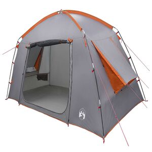 vidaXL Stuga T&auml;lt med tak Gr&aring; och orange 210 x 210 x 138 cm Polyester