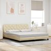 vidaXL Bed Frame without Mattress Cream 180x200 cm Fabric