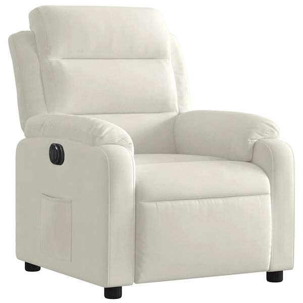vidaXL Elektrisk reclinerfåtölj gräddvit sammet
