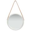 vidaXL V&auml;ggspegel med rem 40 cm silver