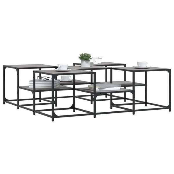 vidaXL Soffbord gr&aring; sonoma 121x121x40 cm konstruerat tr&auml;