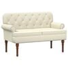 vidaXL Loveseat med knapprapport Gr&auml;ddvit 120 x 65 x 77 cm Konstl&auml;der