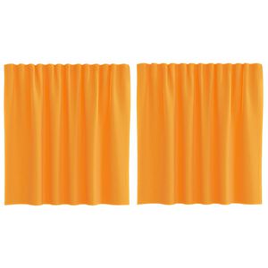 vidaXL Voile gardiner med &ouml;glor 2 st orange 140x140 cm