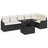 vidaXL Tr&auml;dg&aring;rdsoffset 7 st Svart Poly Rattan