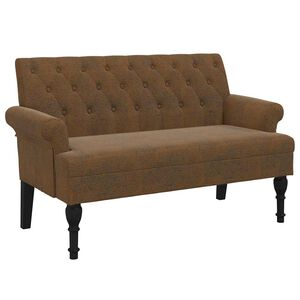 vidaXL B&auml;nk med ryggst&ouml;d brun 120x62x75,5 cm konstmocka