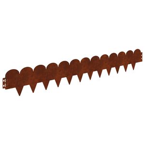 vidaXL Kant f&ouml;r gr&auml;smatta 10 st 103 x 15 cm St&aring;l Rostig
