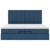 vidaXL Ottoman sängram med madrasser blå 200x200 cm tyg