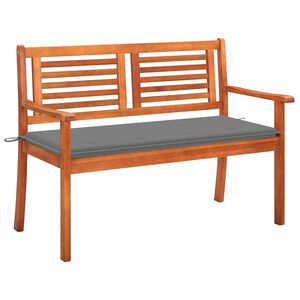 vidaXL Tr&auml;dg&aring;rdsb&auml;nk 2-sits med dyna 120 cm massivt eukalyptustr&auml;