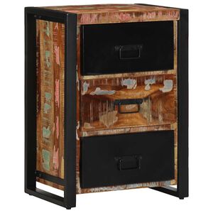 vidaXL L&aring;dsk&aring;p flerf&auml;rgat 50x35x70 cm massivt &aring;tervunnet tr&auml;