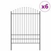 vidaXL Tr&auml;dg&aring;rdsst&auml;ngsel 6 pcs Gr&aring; 170 x 225 cm Pulverlackerat st&aring;l