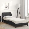 vidaXL Bed with Mattress "Dover" Black 80x200 cm Faux Leather