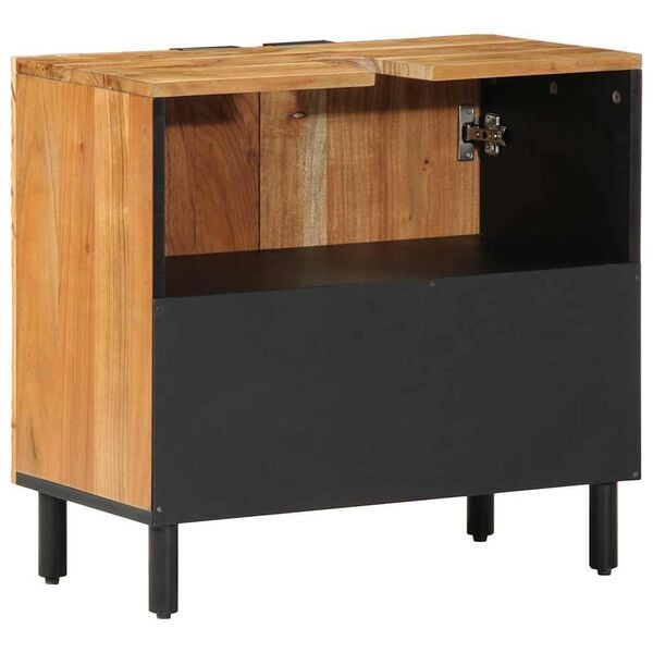 vidaXL Badrumssk&aring;p med handfat Massivt Akaciatr&auml; 62 x 33 x 58 cm