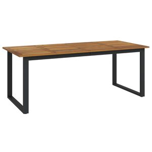vidaXL Tr&auml;dg&aring;rdsbord med U-formade ben 200x90x75 cm massivt akaciatr&auml;