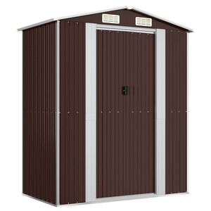 vidaXL Tr&auml;dg&aring;rdsskjul m&ouml;rkbrun 192x108x223 cm galvaniserat st&aring;l