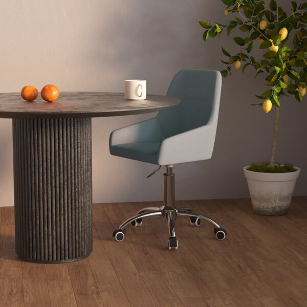 vidaXL Snurrbar matstol ljusgr&aring; tyg