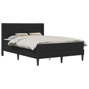 vidaXL S&auml;ngram med madrass med huvudgavel Svart 120 x 190 cm Sammet