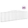 vidaXL Gabioner b&aring;gformade 5 st 400x30x100/120 cm galvaniserat j&auml;rn