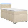 vidaXL Boxspring s&auml;ng med madrass och LED Gr&auml;ddvit 100 x 200 cm Tyg