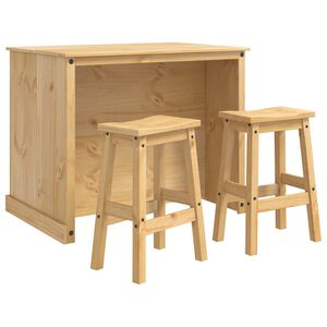 vidaXL K&ouml;ks&ouml; set 3 st Honungsvax 112 x 77 x 91,5 cm Massivt furu