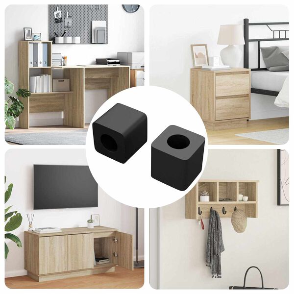 vidaXL L&aring;dh&aring;llare 2 pcs Svart 15 x 15 x 15mm PP Copolymer