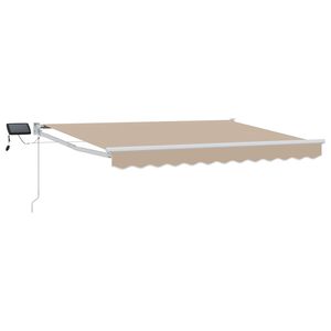 vidaXL Manuell utdragbar markis med LED-lampor Beige 3,5 x 2,5 m