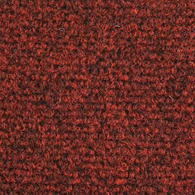 vidaXL Trappstegsmattor självhäftande 15 st brodyr 56x17x3 cm röd