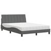 vidaXL Bed with Mattress "Hanko" Dark Grey 140x190 cm Fabric