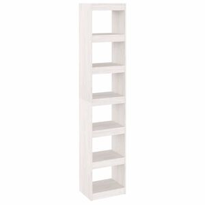 vidaXL Bokhylla/Rumsavdelare vit 40x30x199 cm massiv furu