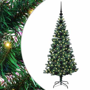 vidaXL Konstgjord F&ouml;rbelyst Julgran Gr&ouml;n 120 cm PVC och metall