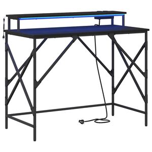 vidaXL Skrivbord Svart Ek 100 x 50 x 86,5 cm Konstruerat tr&auml;