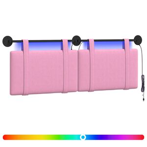 vidaXL H&auml;ngande s&auml;nggavel Med LED-lampa Rosa Tyg