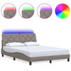 vidaXL Bed Frame with LED without Mattress Taupe 140x190 cm Fabric