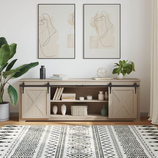 vidaXL Skjutd&ouml;rrsbeslag f&ouml;r sk&aring;p 183 cm kolst&aring;l