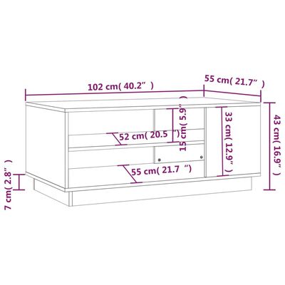 vidaXL Soffbord betonggrå 102x55x43 cm spånskiva