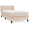 vidaXL Rams&auml;ng med b&auml;ddmadrass cappuccino 90x200 cm konstl&auml;der