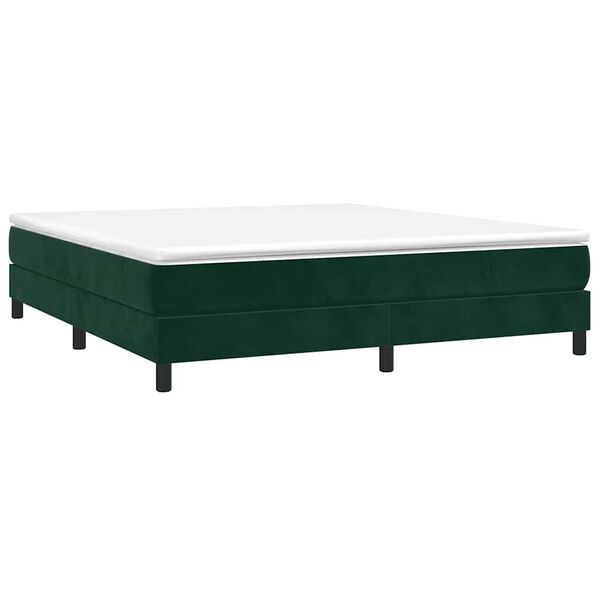 vidaXL Boxspring-s&auml;ngram m&ouml;rkgr&ouml;n 160x200 cm sammet