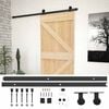 vidaXL Skjutd&ouml;rr Naturlig och svart 80 x 210 cm Massiv furu