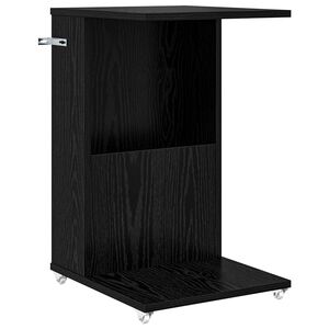 vidaXL Sidobord med hjul Svart Ek 40 x 35 x 60 cm Konstruerat tr&auml;