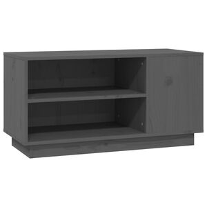 vidaXL Tv-b&auml;nk gr&aring; 80x35x40,5 cm massiv furu